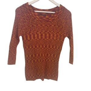 Hannah Xl 3/4 sleeve stretch crew neck orange